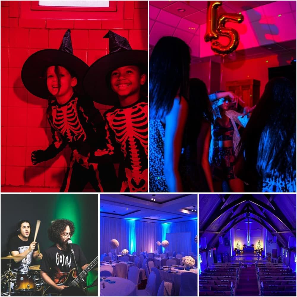 36 LED RGB Par Cans Lights 4 Pack DMX 7 Channel Sound Activated Strobe Remote Uplighting G416