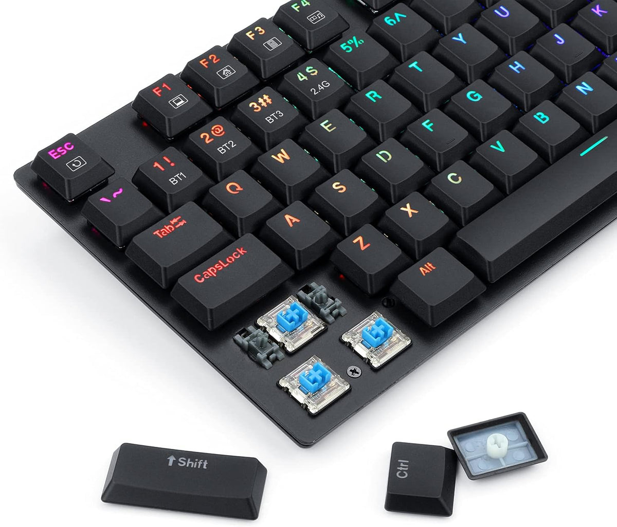 Wireless Mechanical Gaming Keyboard, RGB Backlit, TKL 87 Keys D224