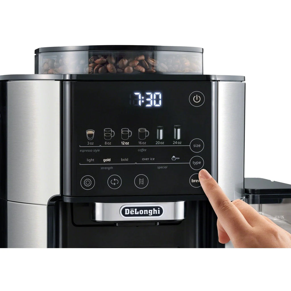 Automatic Single-Serve Drip Coffee Maker with Built-In Grinder, Stainless Steel B4888