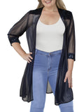 Knit Embellished Duster Blazer V1744