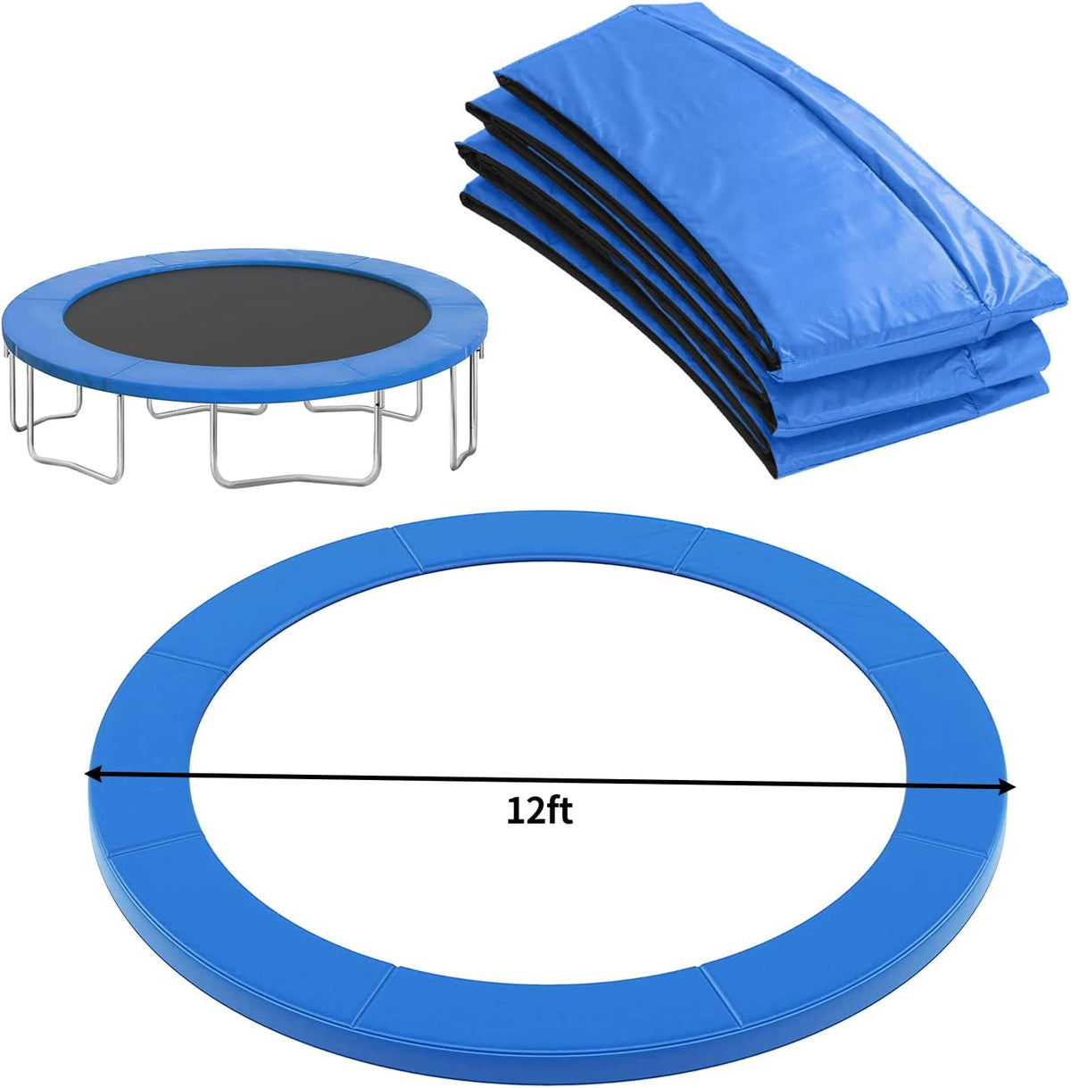 12FT Blue Trampoline Frame Pad Safety Spring Cover L880462