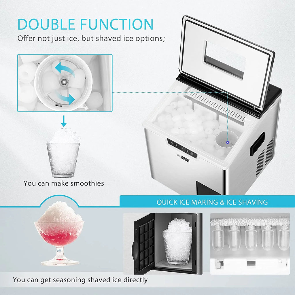 2 in 1 Countertop Ice Maker & Ice Shaver Machine Y687456
