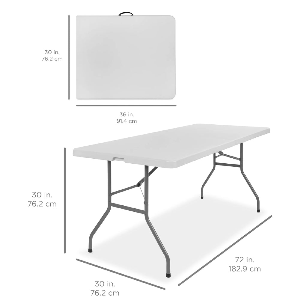 6ft White Plastic Folding Table N8374