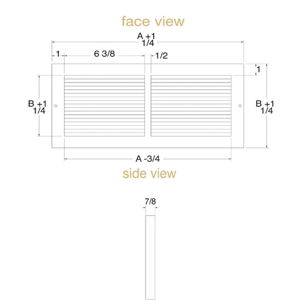 Imperial White Steel Rectangular Baseboard Return Grille V305