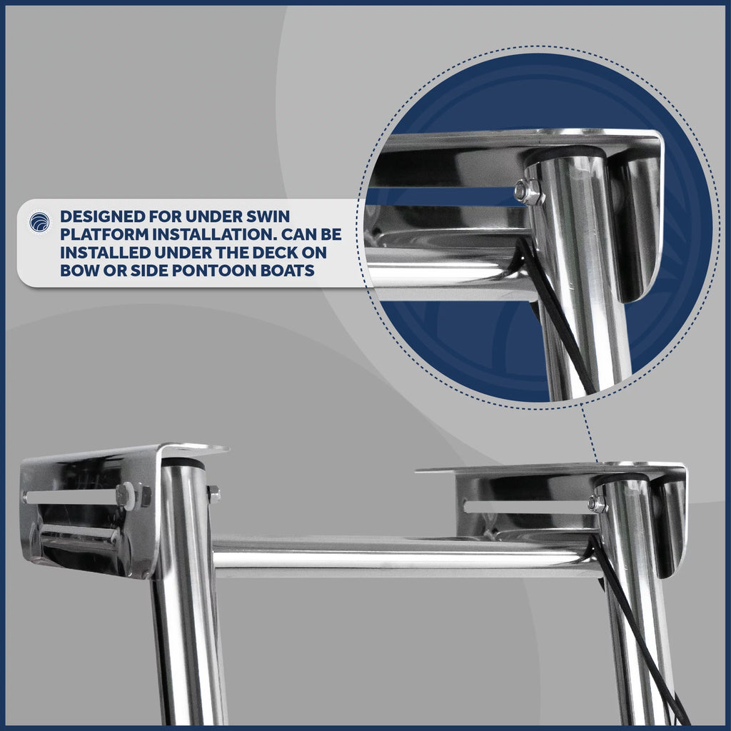 3 Step 316 Stainless Steel Telescoping Boat Ladder Y421