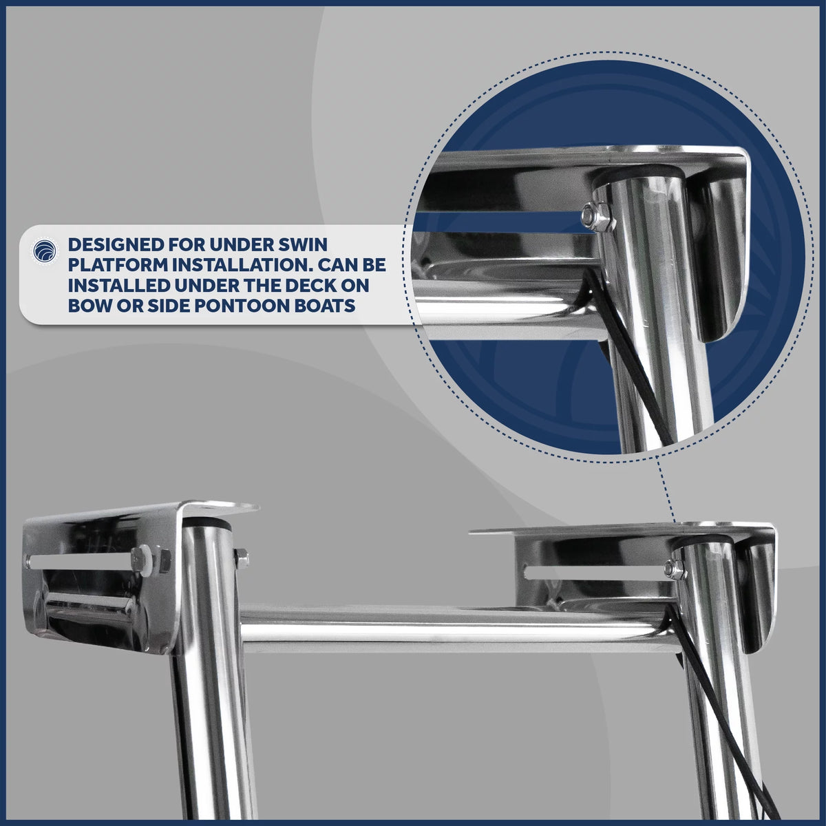 3 Step 316 Stainless Steel Telescoping Boat Ladder Y421