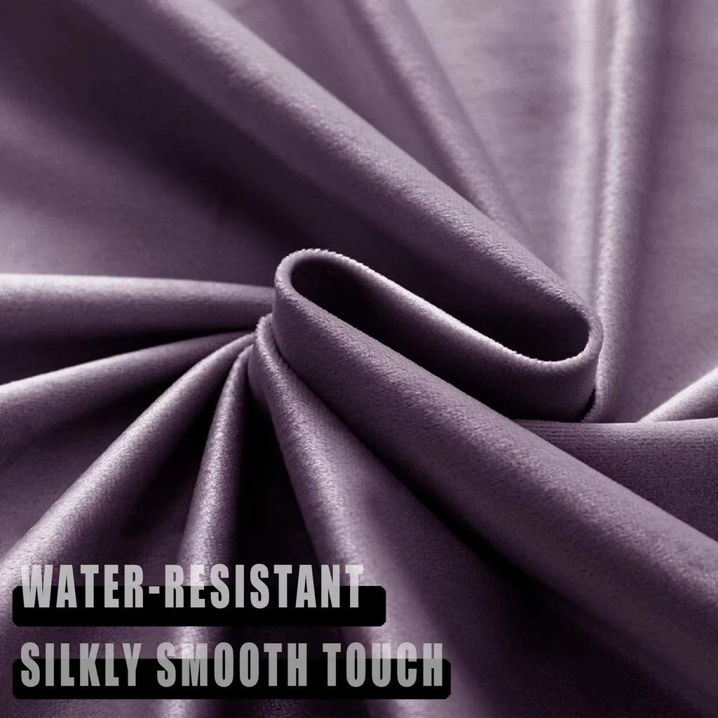 2 Panels Purple Velvet Light Blocking Curtains 52x84 inch V240339
