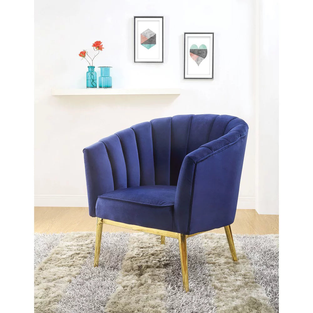 Midnight Blue Velvet Accent Chair T27375
