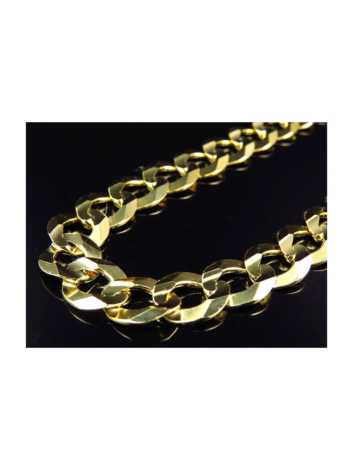 10K Yellow Gold Curb Link Chain Necklace 20-30" 13MM H790274