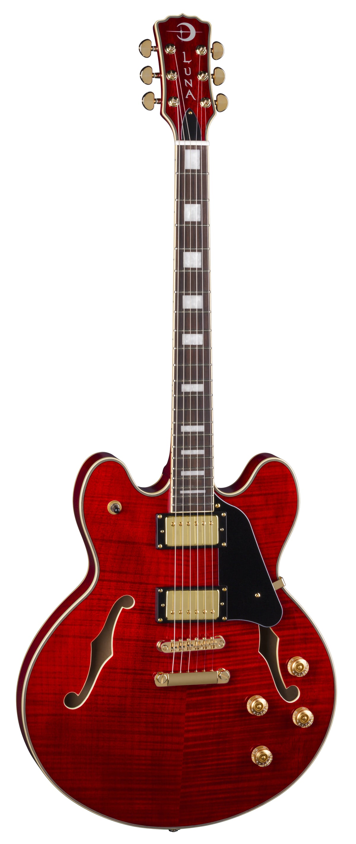 Trans Cherry Semi-Hollow Guitar E1718