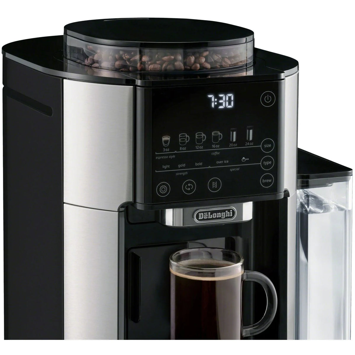 Automatic Single-Serve Drip Coffee Maker with Built-In Grinder, Stainless Steel B4888