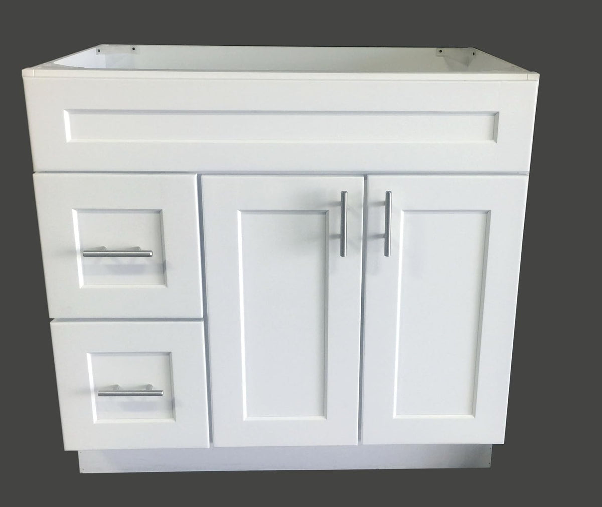 White Shaker Single-sink Bathroom Vanity Base Cabinet 36 Wide x 21 Deep B822448