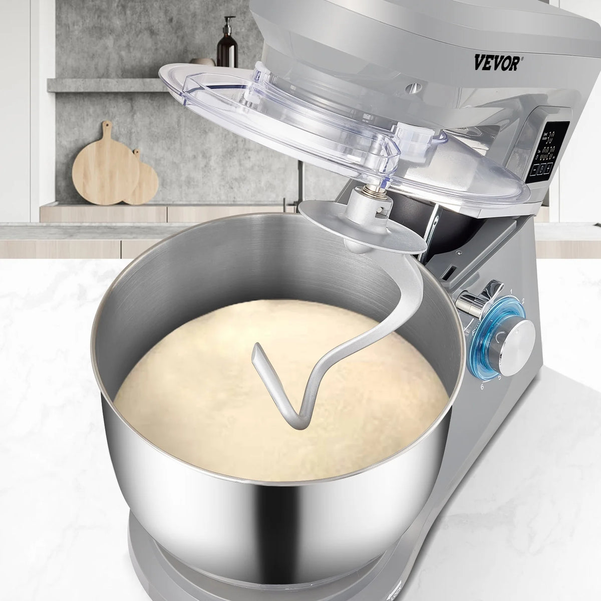 Stand Mixer 7.4Qt Electric Dough Mixer with 6 Speeds LCD Screen 660W L304