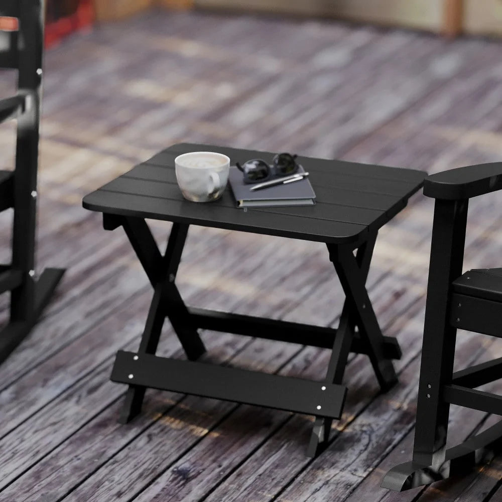 All-Weather Portable Folding Side Table Gray H9371
