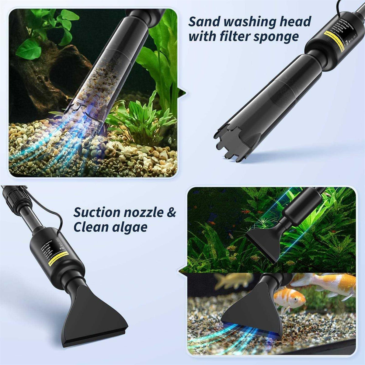 Fish Tank Cleaner Aquarium Gravel Cleaner Electric Fish Tank Cleaning Tools Y90476