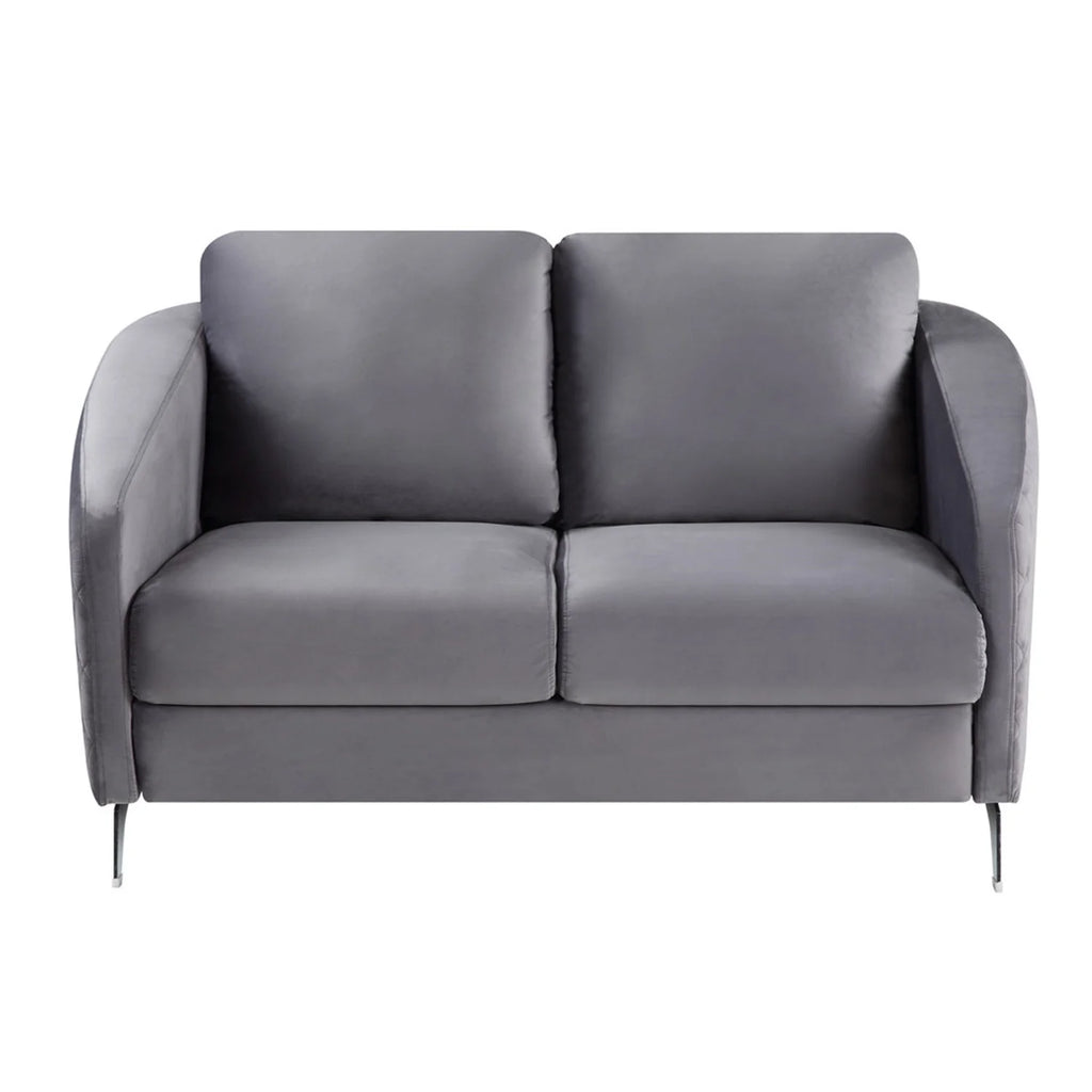 Gray Velvet Loveseat Couch U143