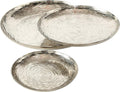 Silver Vanity Trays, Set of 3, Hand Cast Aluminum I669