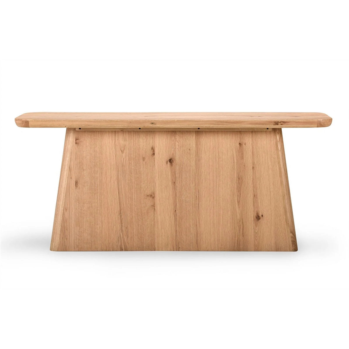 72" Oak Wood Console Table with Pedestal Base U4924