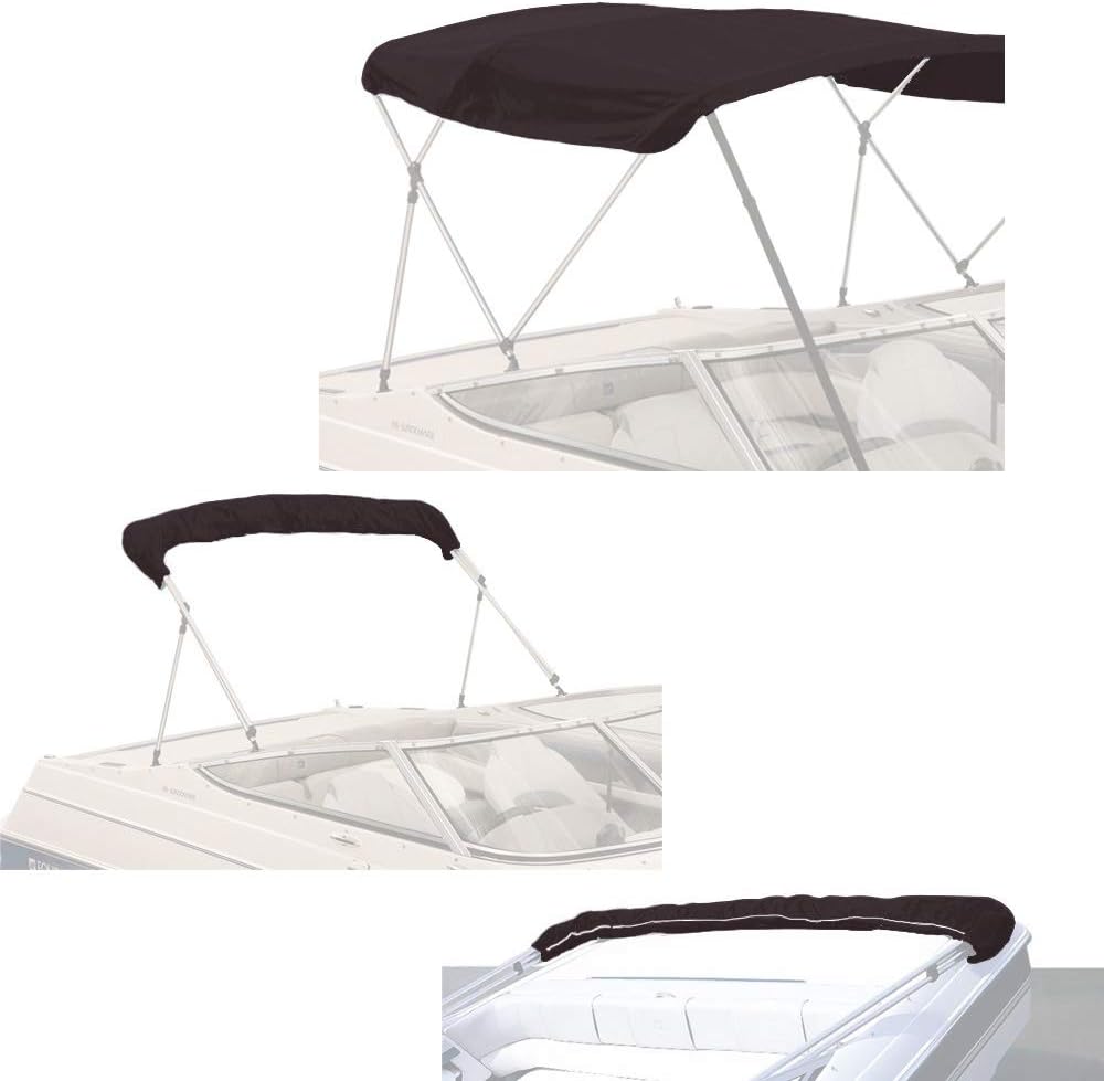 Beige 3 Bow 72 L 54-60 W Canvas Bimini Top Boat Cover G690