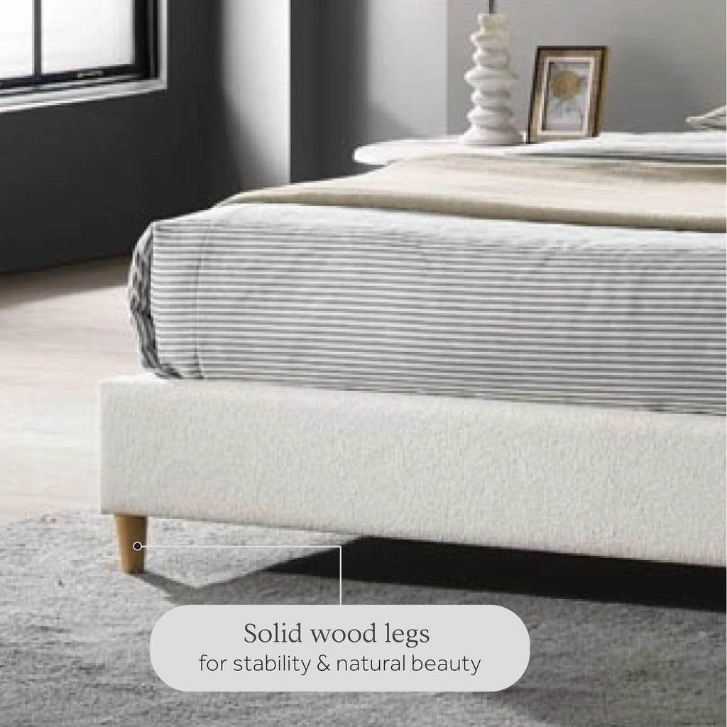 Queen Boucle Arched Headboard Platform Bed L658366