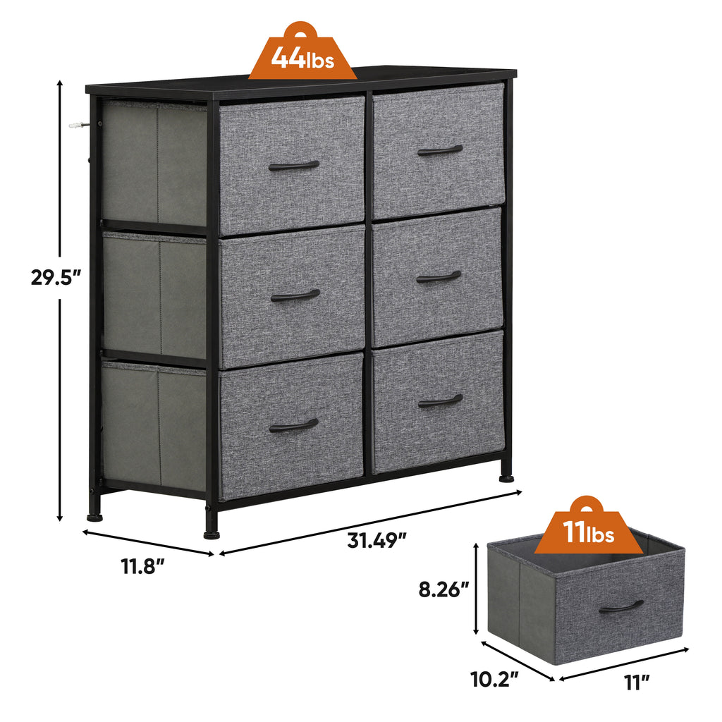 6 Drawer Fabric Storage Dresser B90841