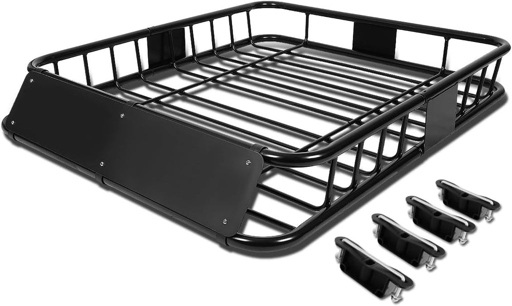 Black Mild Steel Roof Rack Cargo Carrier Basket D402481