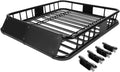 Black Mild Steel Roof Rack Cargo Carrier Basket D402481