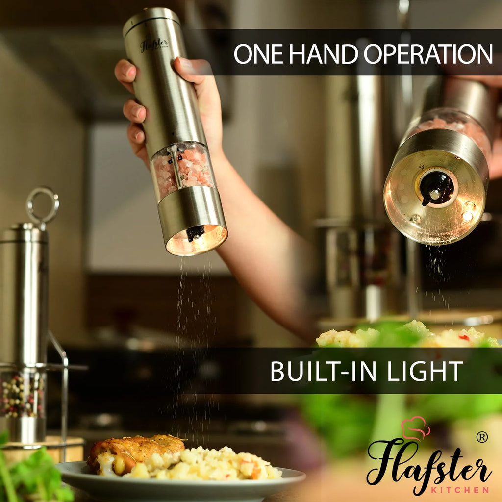 Battery Operated Electric Salt and Pepper Grinder Set C6556
