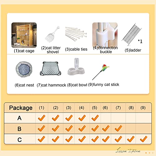 Large Cat Cage Metal Wire Indoor DIY Kennels Crate with Cat Litter Box W4367