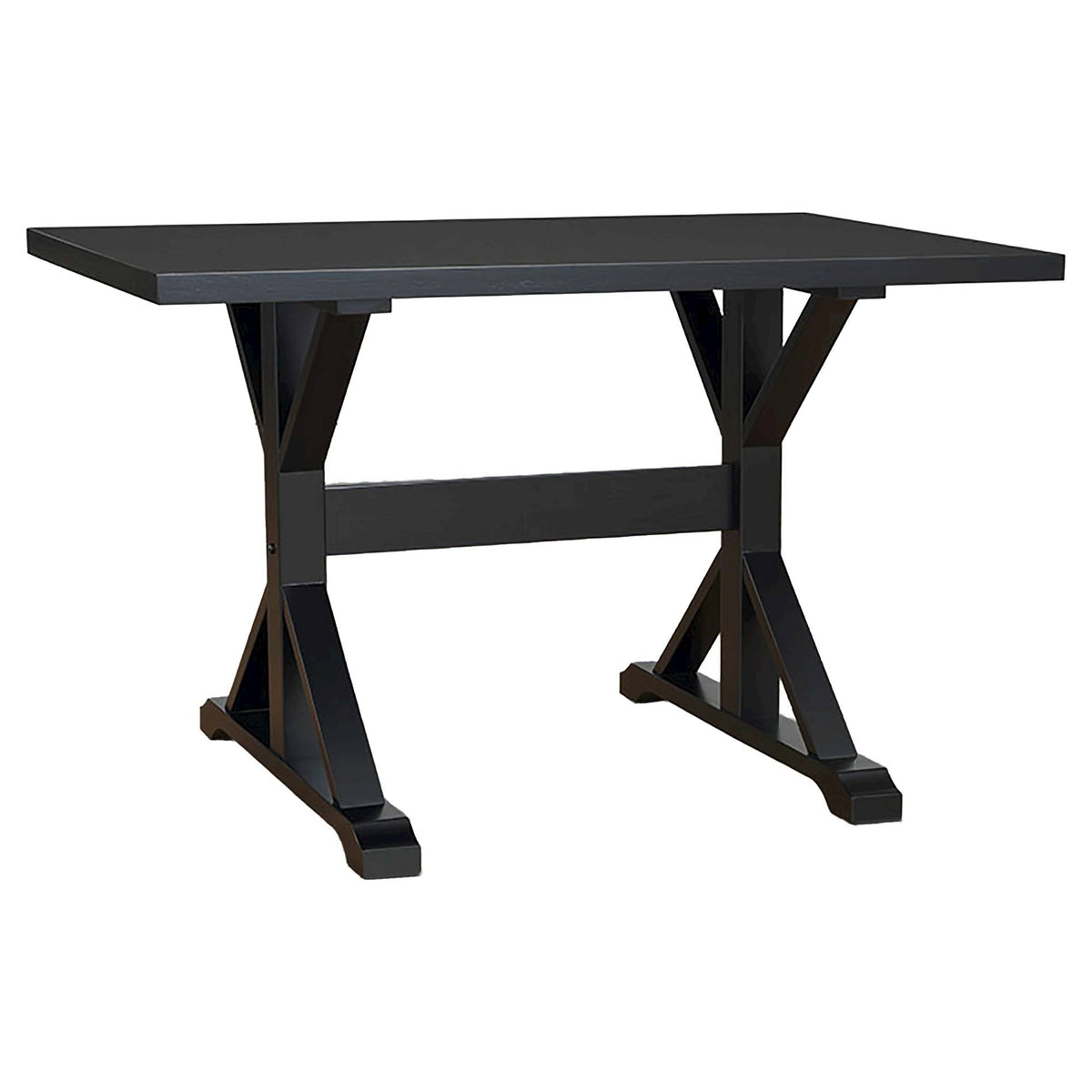 Antique Black Trestle Table Q893330