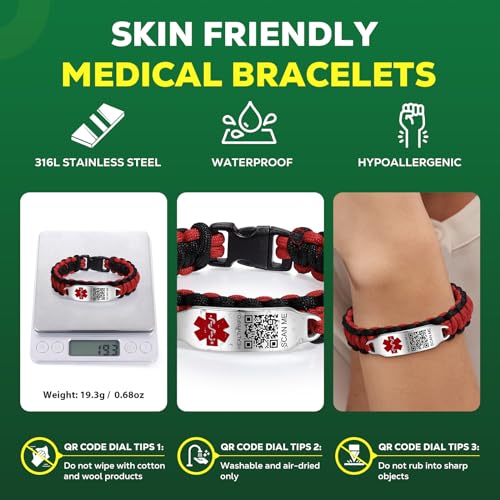 Nylon Waterproof Medical Alert ID Bracelets W101
