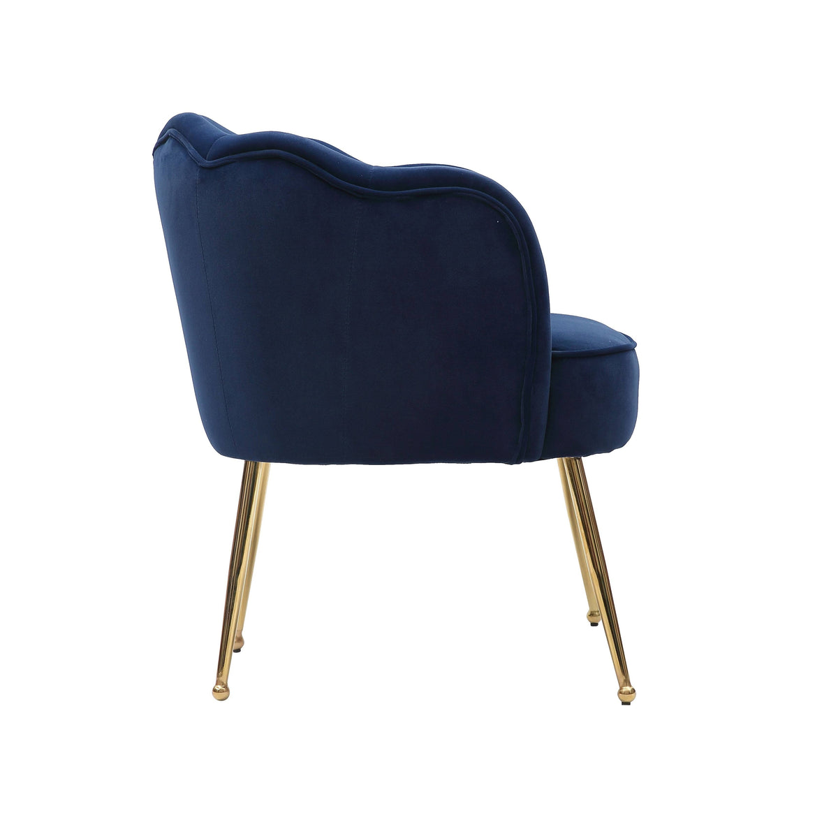 Blue Velvet Accent Chair with Gold Metal Legs R928