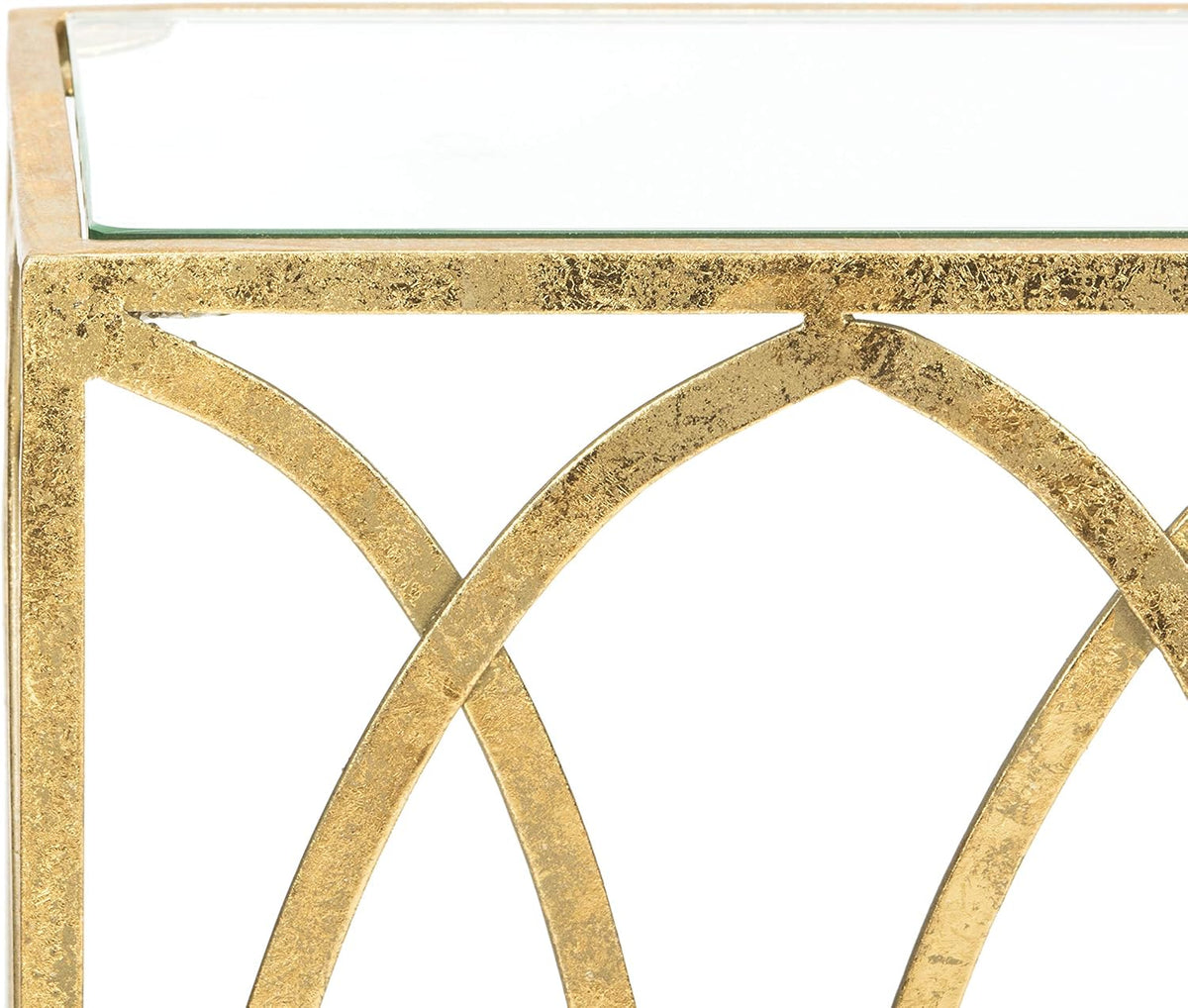 Gold Foil and Glass Console Table H788