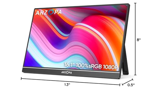 16.1'' 144Hz Portable Gaming Monitor, 1080P FHD HDR T440