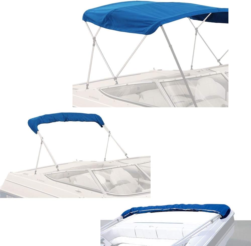 Beige 3 Bow 72 L 54-60 W Canvas Bimini Top Boat Cover G690