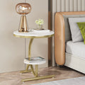 Faux Marble 2 Tier Round End Table C29011