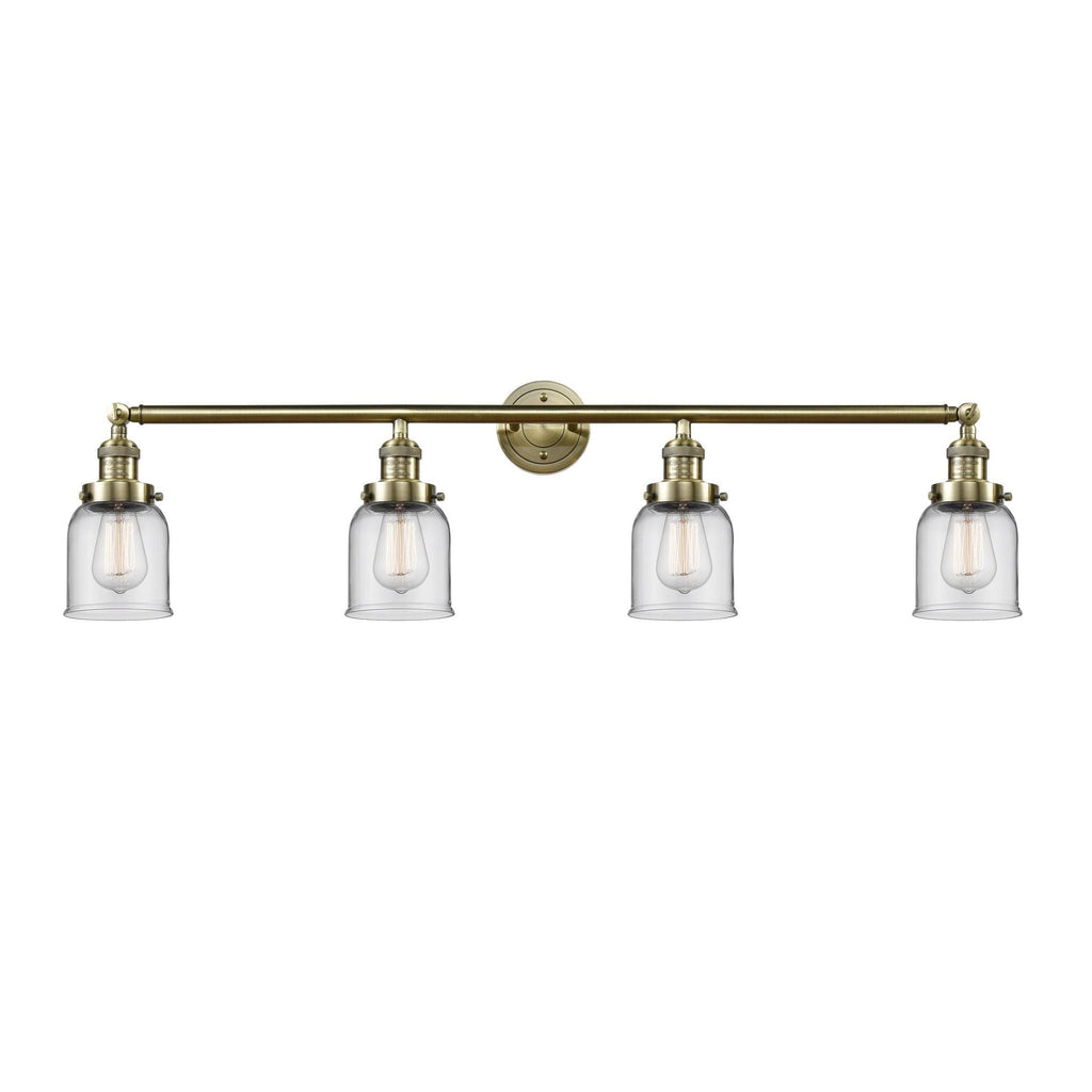 4 Light Small Bell 42 inch Adjustable Bathroom Fixture in Polished Nickel L446