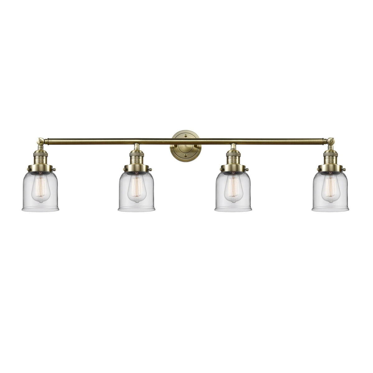 4 Light Small Bell 42 inch Adjustable Bathroom Fixture in Polished Nickel L446
