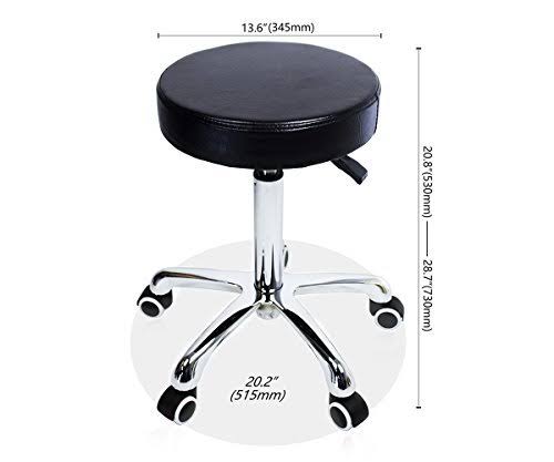 Height Adjustable Rolling Swivel Stool Chair with Round Seat T573454