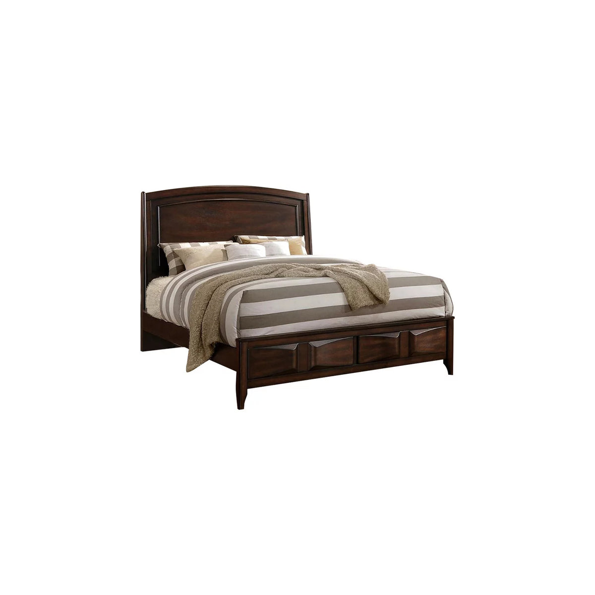 Oak Wooden C.King Bed with 3D Design T511