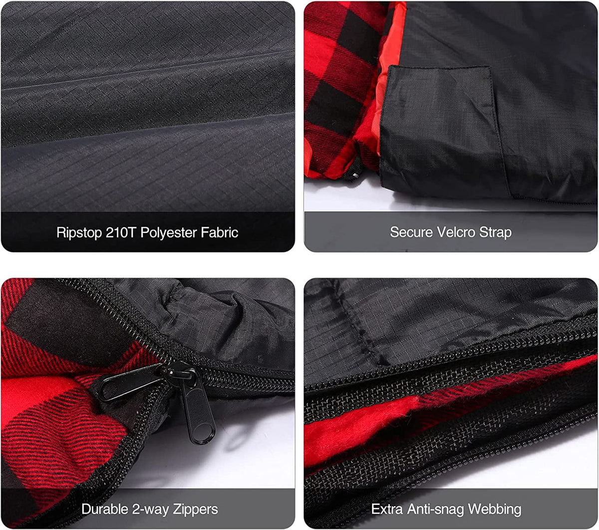 Cotton Double Sleeping Bag, Queen Size, Black/Navy Blue D26572