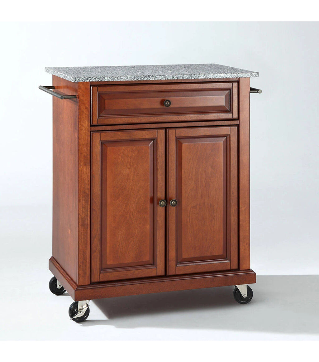 Solid Granite Top Portable Kitchen Cart/Island K949705