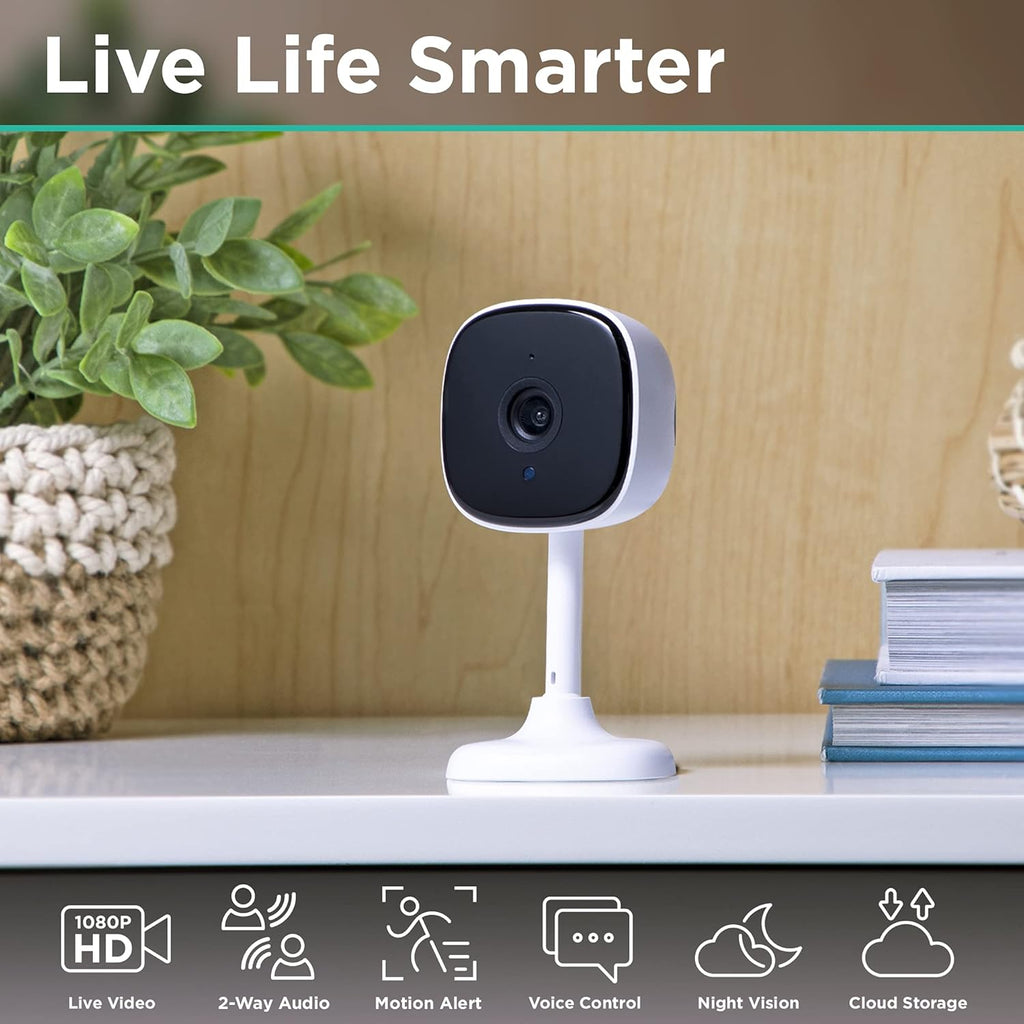iHome Insight Smart Indoor Camera, Wi-Fi Camera with 2-Way Audio, Night Vision, Motion Alerts, 2 Pack B732