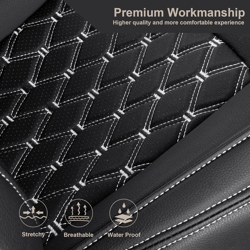 Pu Leather Car Seat Covers Full Set 5 Seatings Black Y845