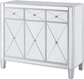 Mirrored Cabinet with Matte Silver Trim W918324