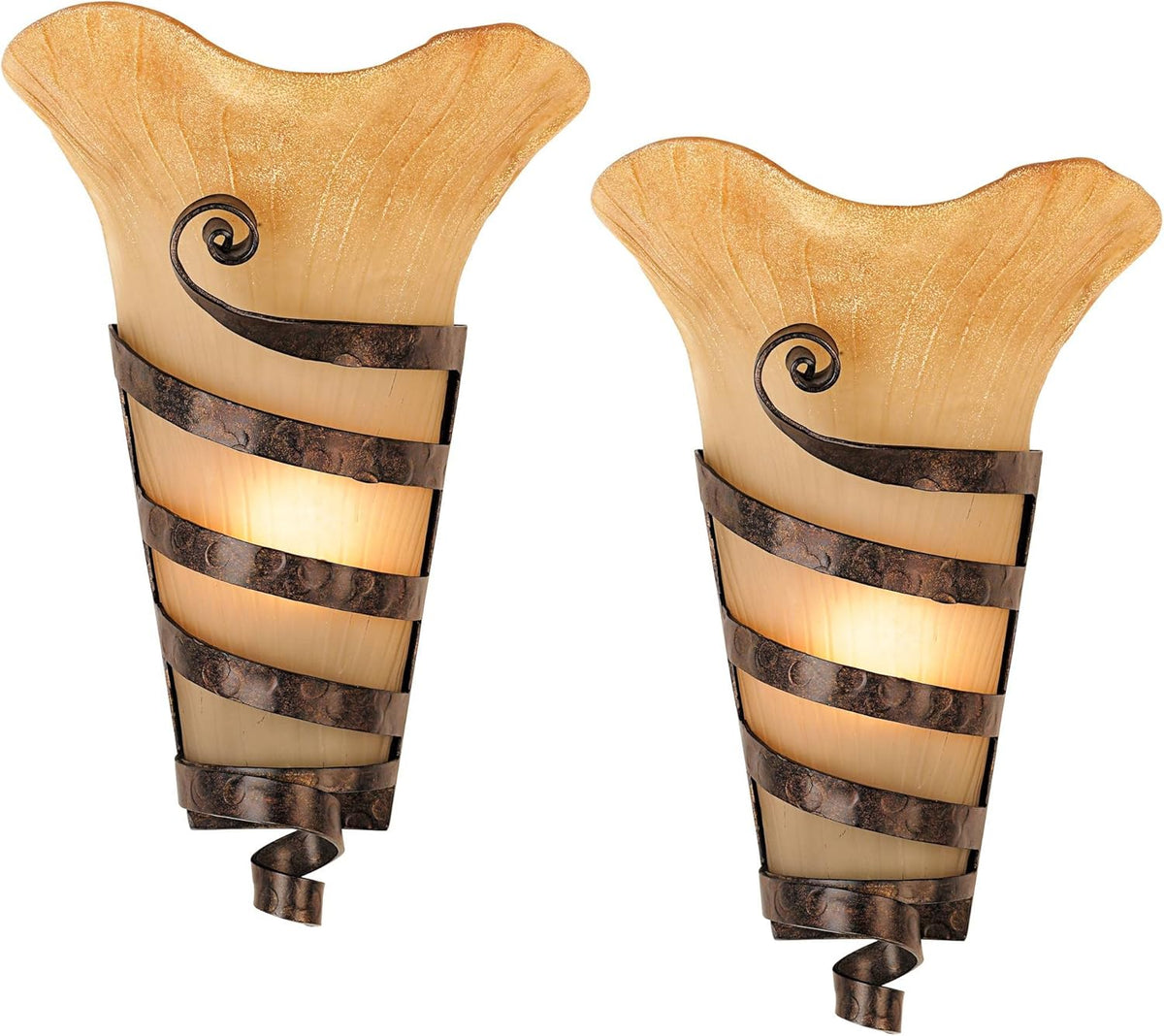 Set of 2 Rust Wall Light Sconces E7149