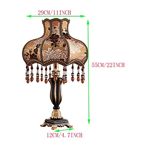 Brown Handmade Fabric Shade Table Lamp I5577