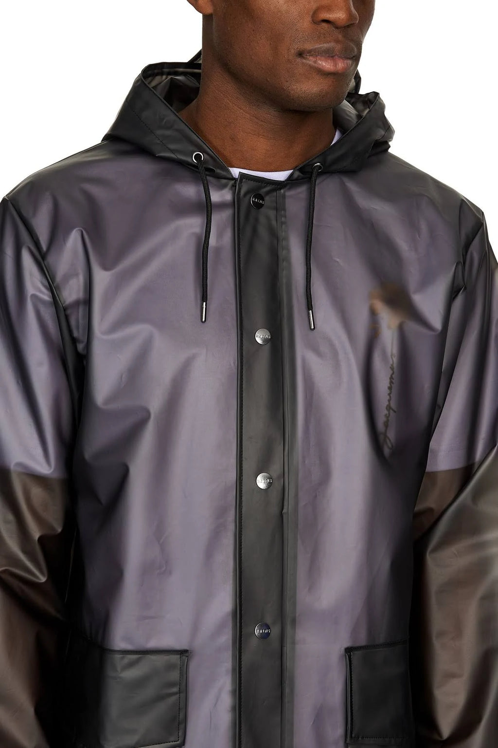 Foggy Black Hooded Coat R5457