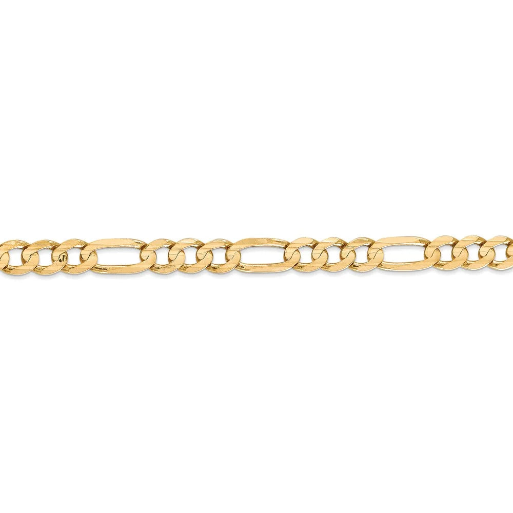 14kt Yellow Gold 6mm Open Figaro Chain 18 inch Lobster Clasp B681010