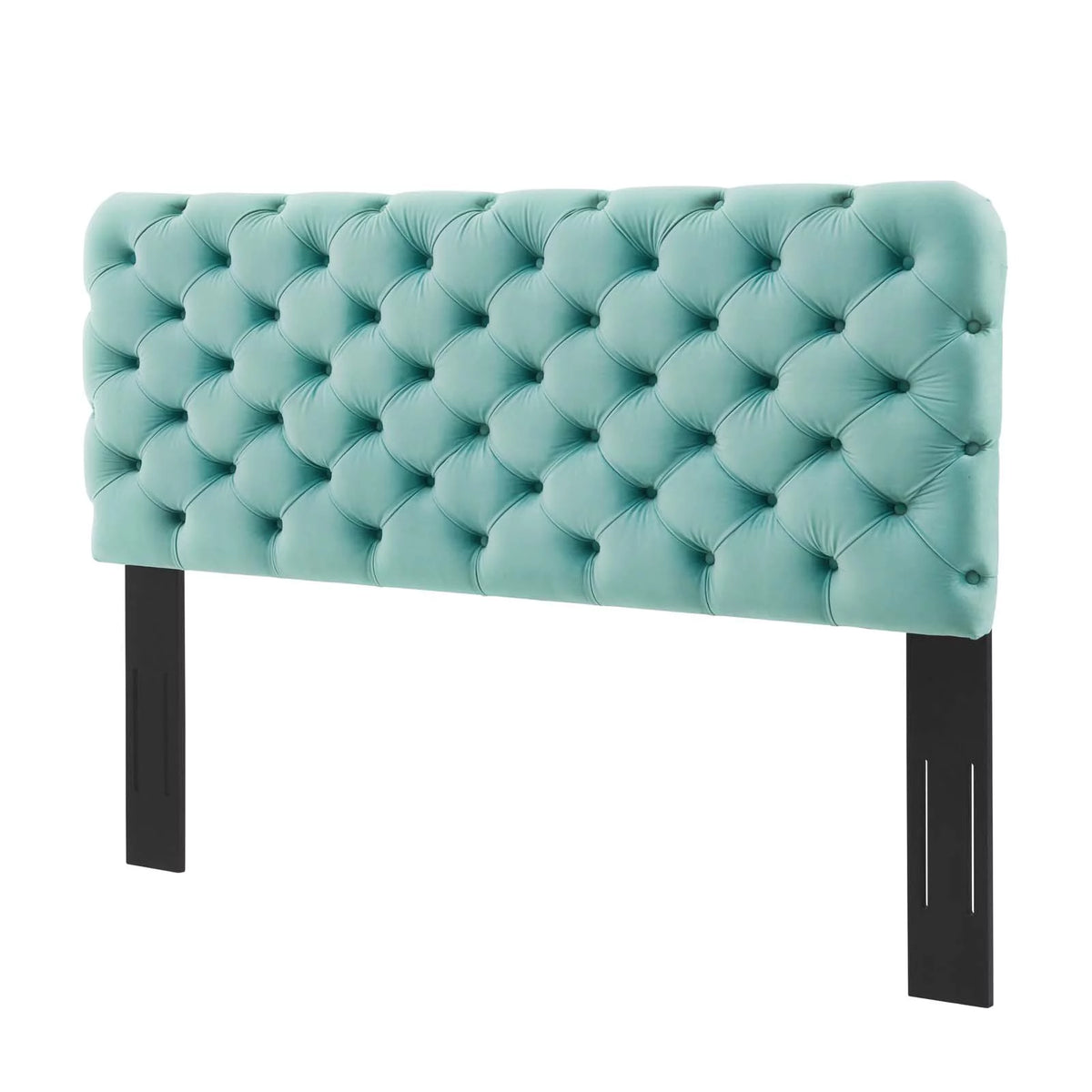 Blue King Size Velvet Tufted Headboard I3893